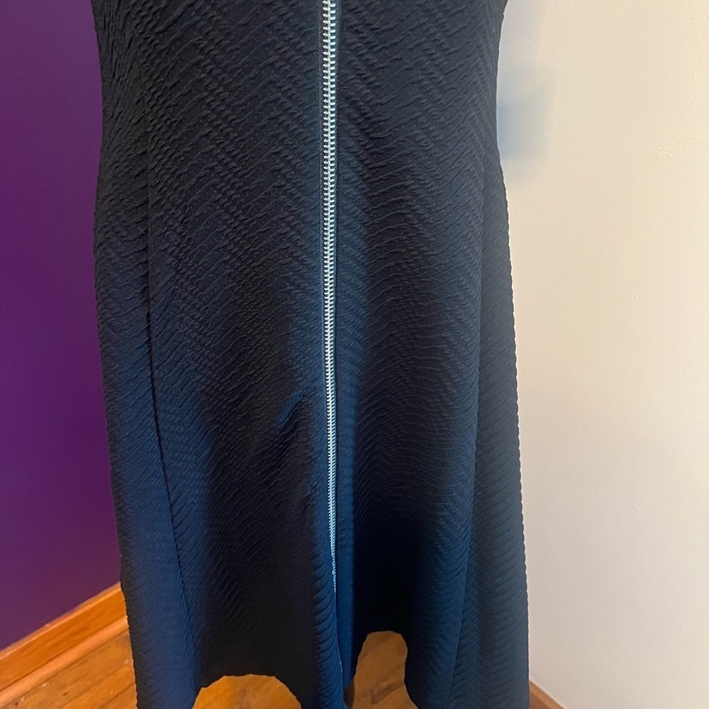 Alfani Little Black Dress with Front Neck to Hem Zipper NWT - Picture 3 of 9
